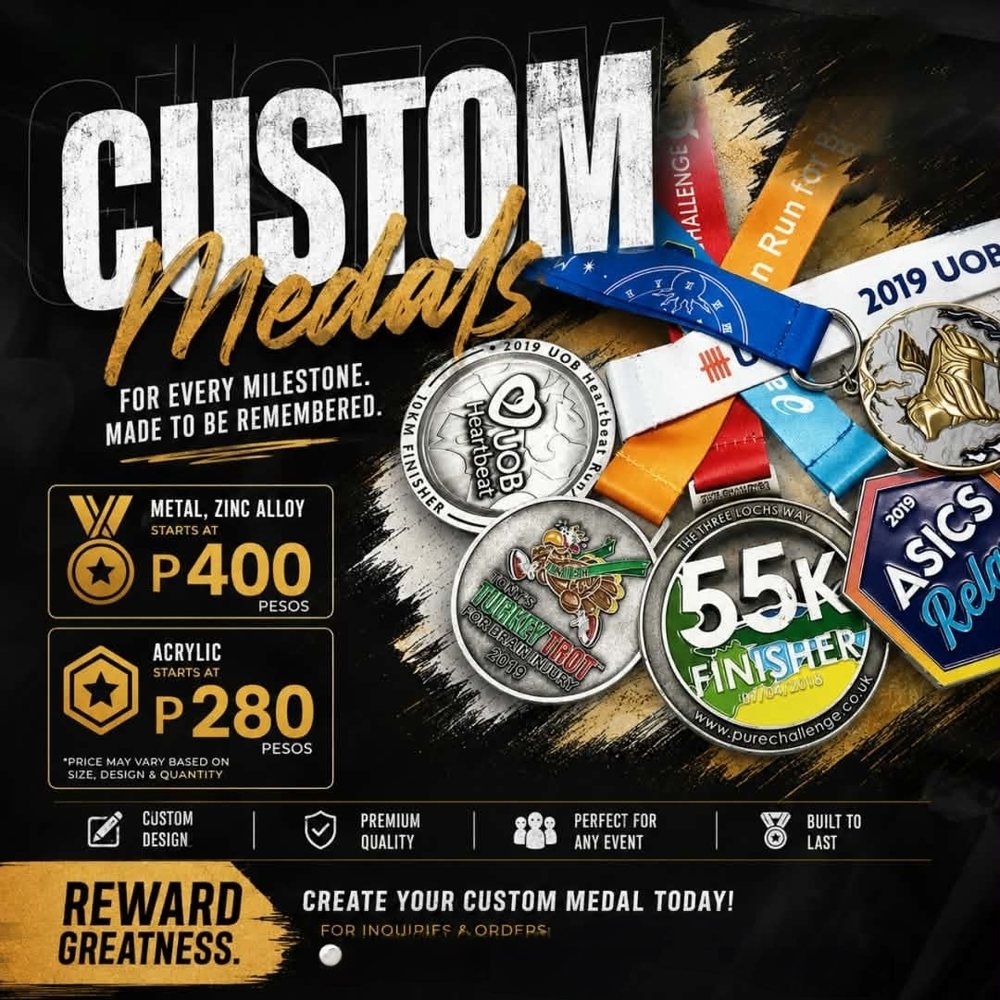 Custom medals pricing catalog