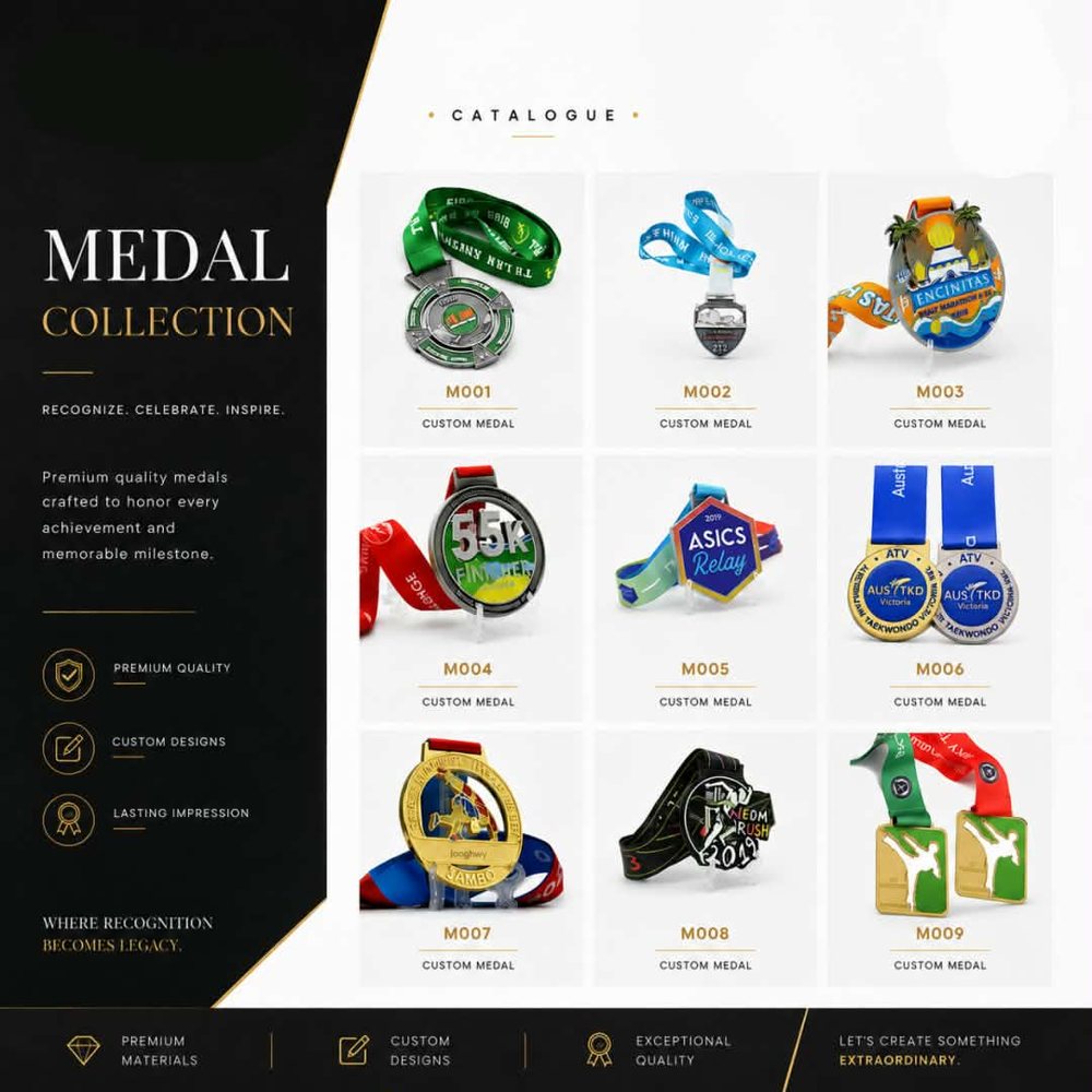 Custom medal collection samples