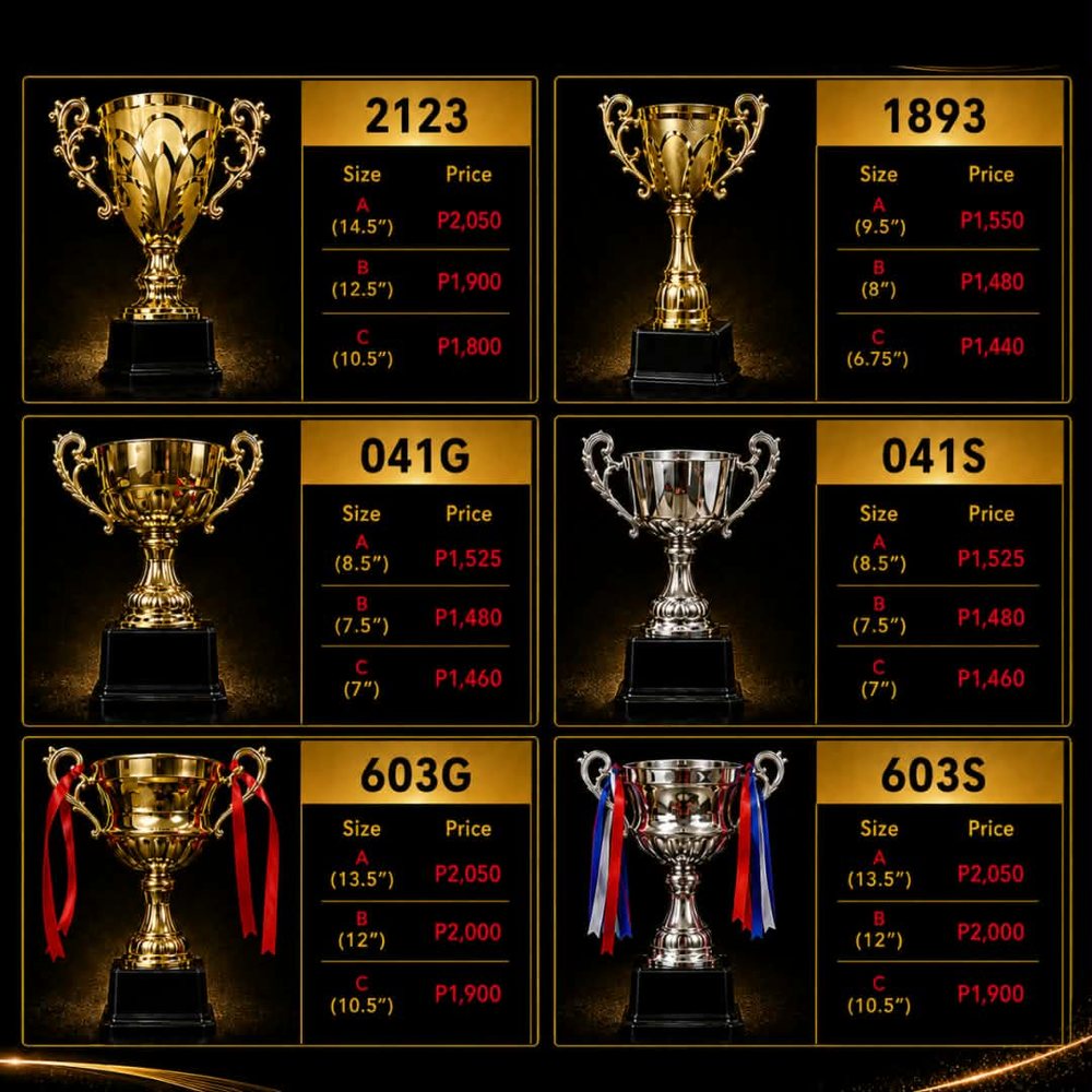 Trophy cup samples